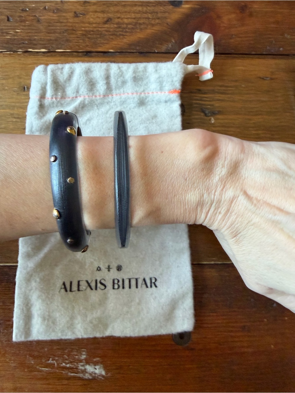 NWOT (2) Alexis Bittar Smoky Grey Bangles